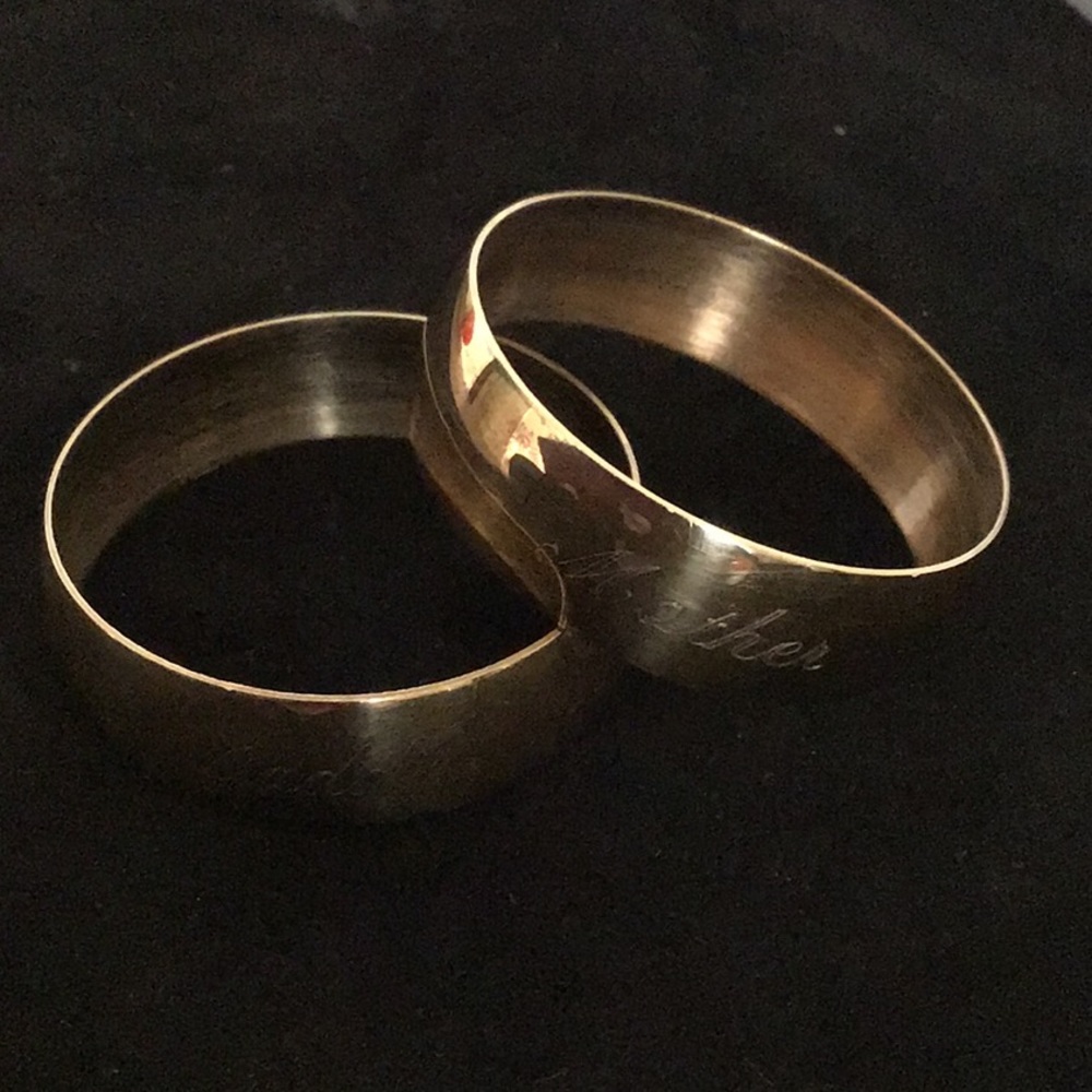 Gorham sterling gold plated napkin rings